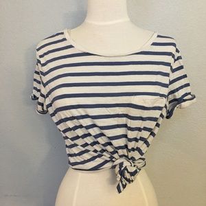 Off white blue striped t-shirt